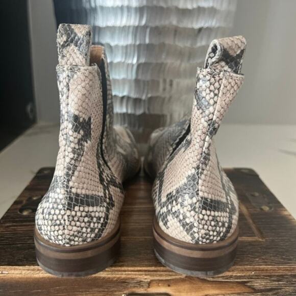 Lucky Brand Haylia Snake Print Pull-On Leather Booties - Picture 5 of 9